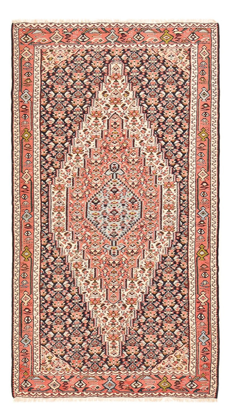 Kelim Senneh Teppich 132x238cm - dunkelbeige
