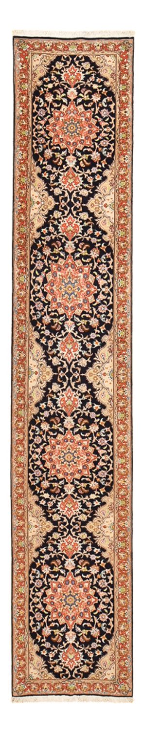 Täbriz - 50 Raj Teppich 75x380cm - Perserteppich - dunkelblau