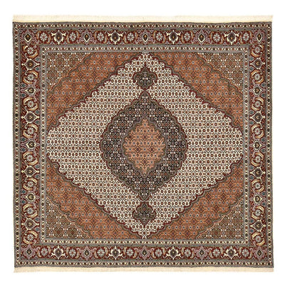 Täbriz - 40 Raj Teppich 198x199cm - Perserteppich - hellbraun