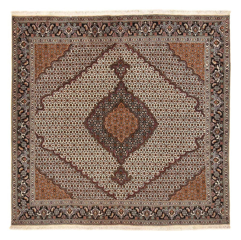 Täbriz - 40 Raj Teppich 197x200cm - Perserteppich - hellbraun