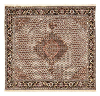 Täbriz - 40 Raj Teppich 194x198cm - Perserteppich - hellbraun