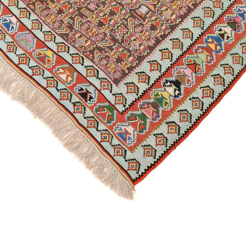 Kelim Seide Teppich 160x258cm - hellrot