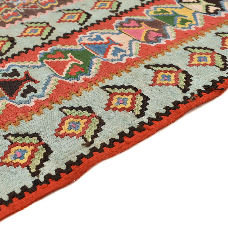 Kelim Seide Teppich 160x258cm - hellrot