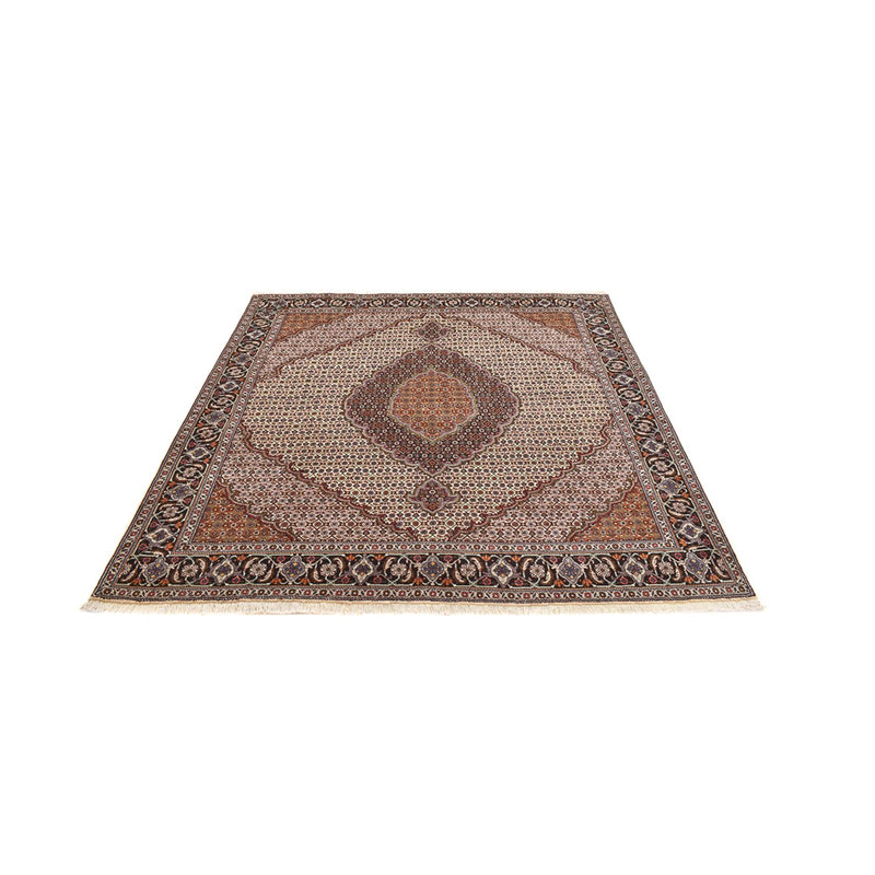 Täbriz - 40 Raj Teppich 200x210cm - Perserteppich - hellbraun
