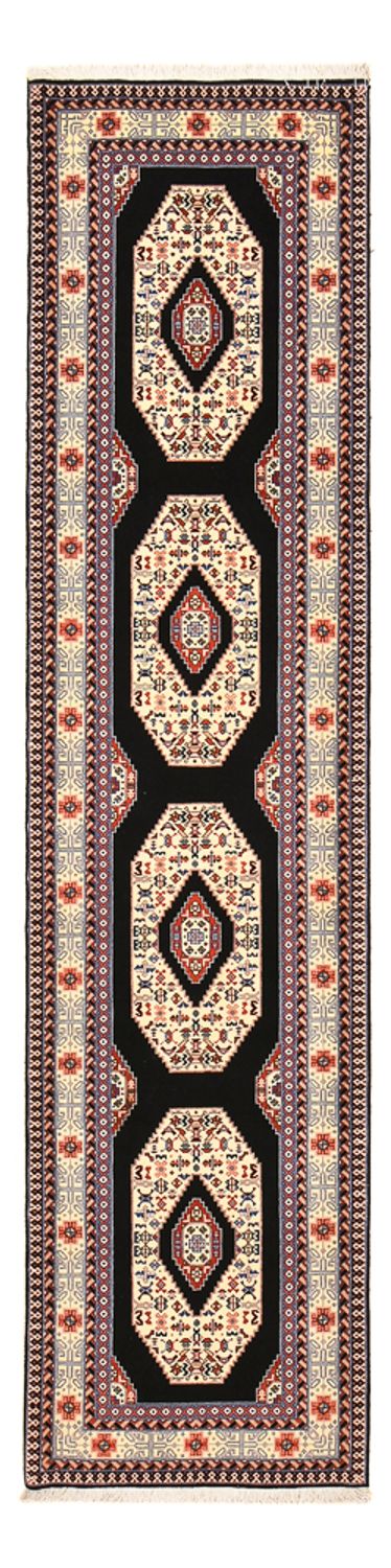 Täbriz - 60 Raj Teppich 75x305cm - Perserteppich - dunkelblau