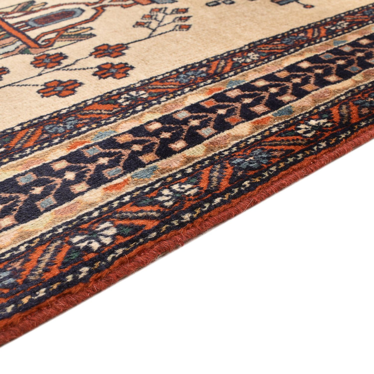 Afshar Sirjan Teppich 195x230cm - Perserteppich - beige