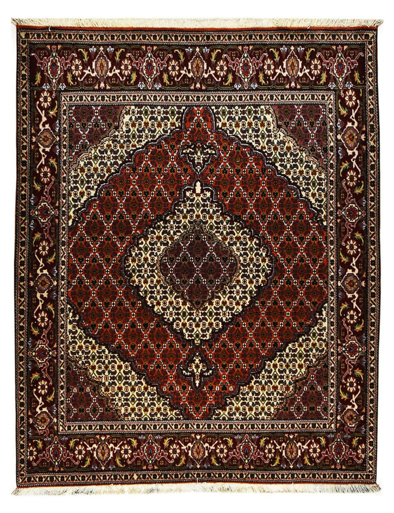 Täbriz - 40 Raj Teppich 155x200cm - Perserteppich - dunkelrot
