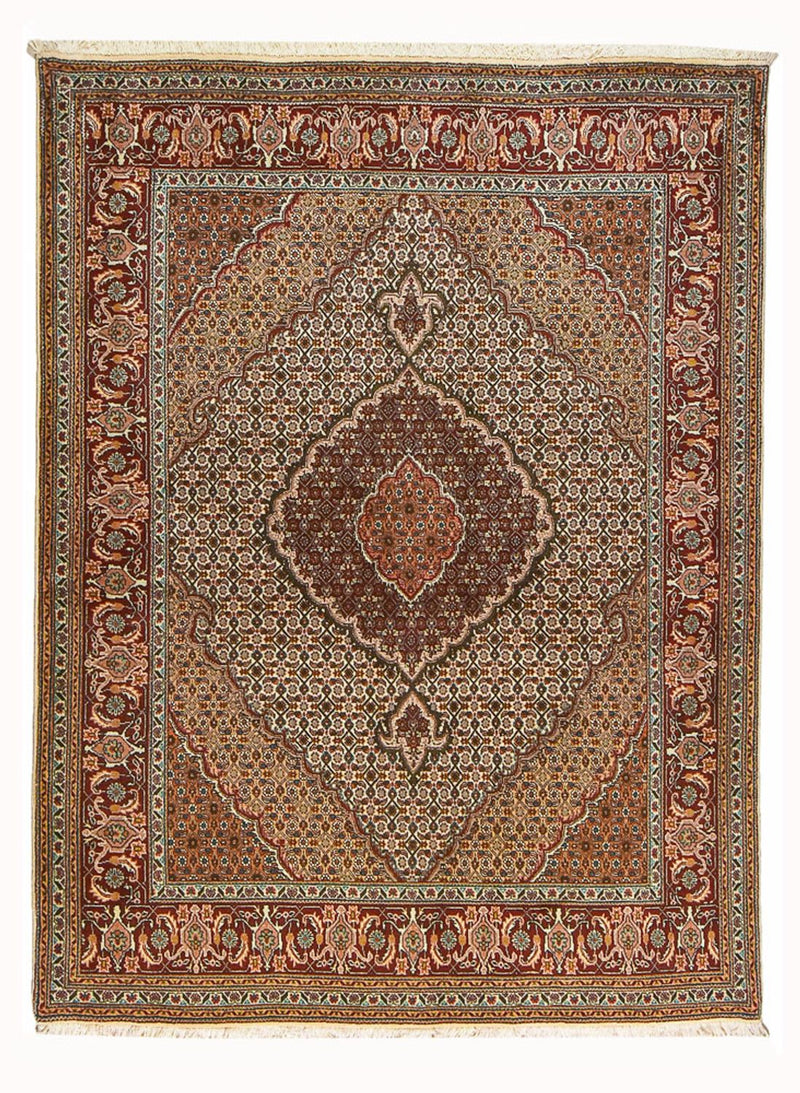Täbriz - 40 Raj Teppich 156x198cm - Perserteppich - dunkelbraun