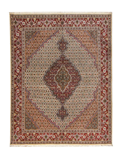 Täbriz - 40 Raj Teppich 154x198cm - Perserteppich - sand