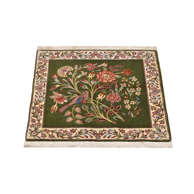 Rafsanjan Teppich 60x60cm - Perserteppich - grün