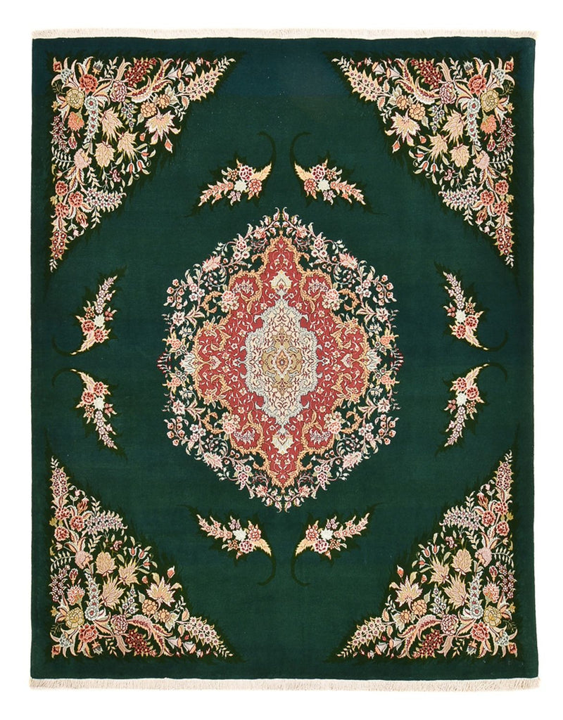 Täbriz - 50 Raj Teppich 200x250cm - Perserteppich - grün