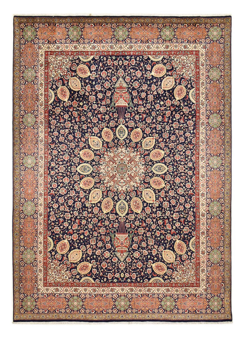 Täbriz - 40 Raj Teppich 300x410cm - Perserteppich - dunkelblau