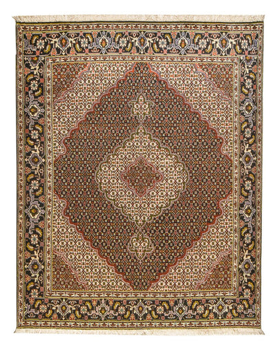 Täbriz - 40 Raj Teppich 153x195cm - Perserteppich - braun