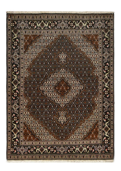 Täbriz - 40 Raj Teppich 148x198cm - Perserteppich - dunkelbraun