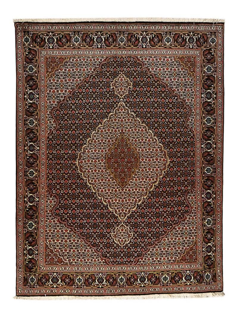 Täbriz - 40 Raj Teppich 150x195cm - Perserteppich - dunkelbraun