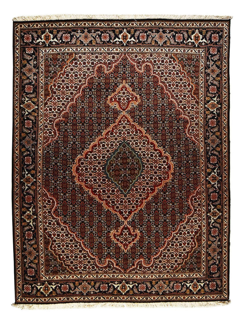 Täbriz - 40 Raj Teppich 150x198cm - Perserteppich - dunkelbraun