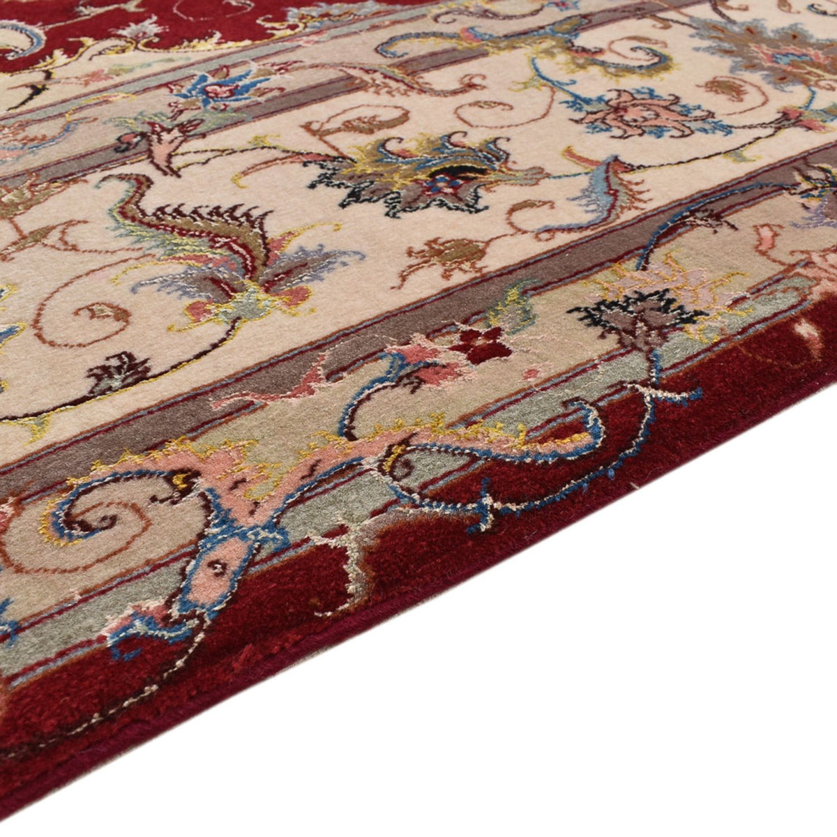 Täbriz - 50 Raj Teppich 198x305cm - Perserteppich - rot