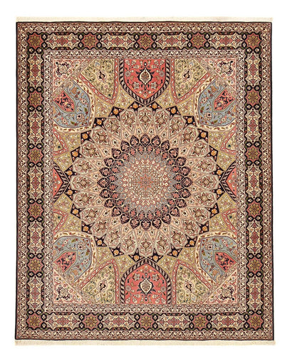 Täbriz - 50 Raj Teppich 208x250cm - Perserteppich - dunkelbeige