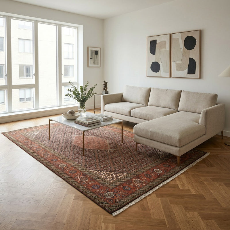 Ardebil Teppich 197x293cm - Perserteppich - dunkelbeige