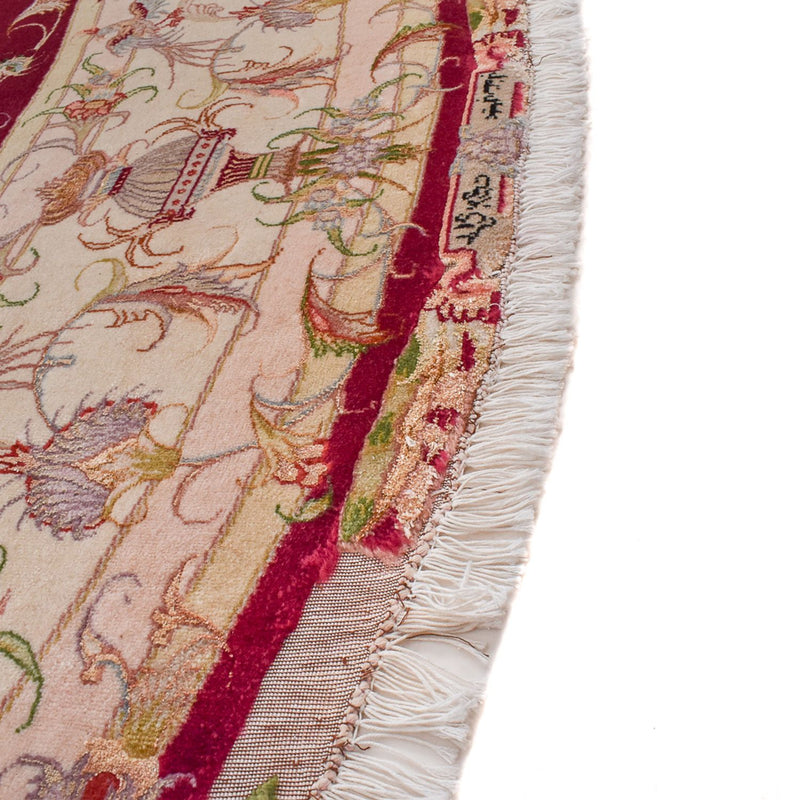 Täbriz - 50 Raj Teppich 245x245cm - Perserteppich - rot