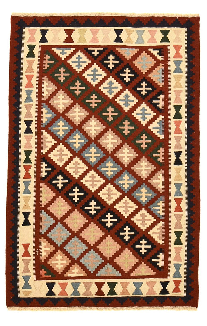 Kelim Fars Teppich 100x150cm - mehrfarbig