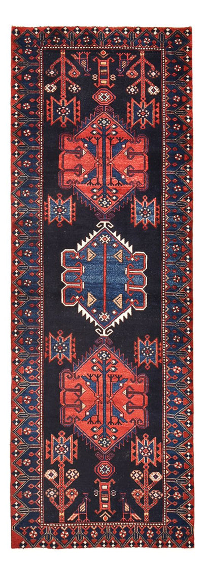 Hamadan Teppich 102x285cm - Perserteppich - dunkelblau