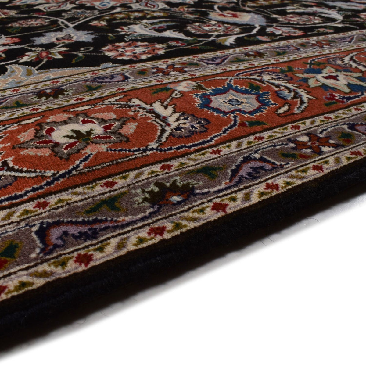 Täbriz - 40 Raj Teppich 208x318cm - Perserteppich - dunkelblau