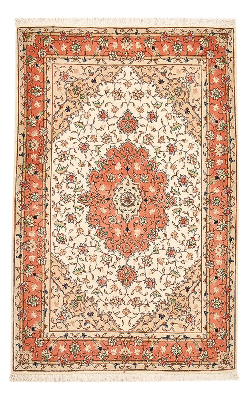Täbriz - 60 Raj Teppich 102x160cm - Perserteppich - beige