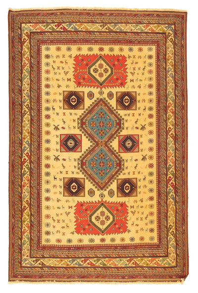 Afshar Sirjan Teppich 200x298cm - Perserteppich - gold