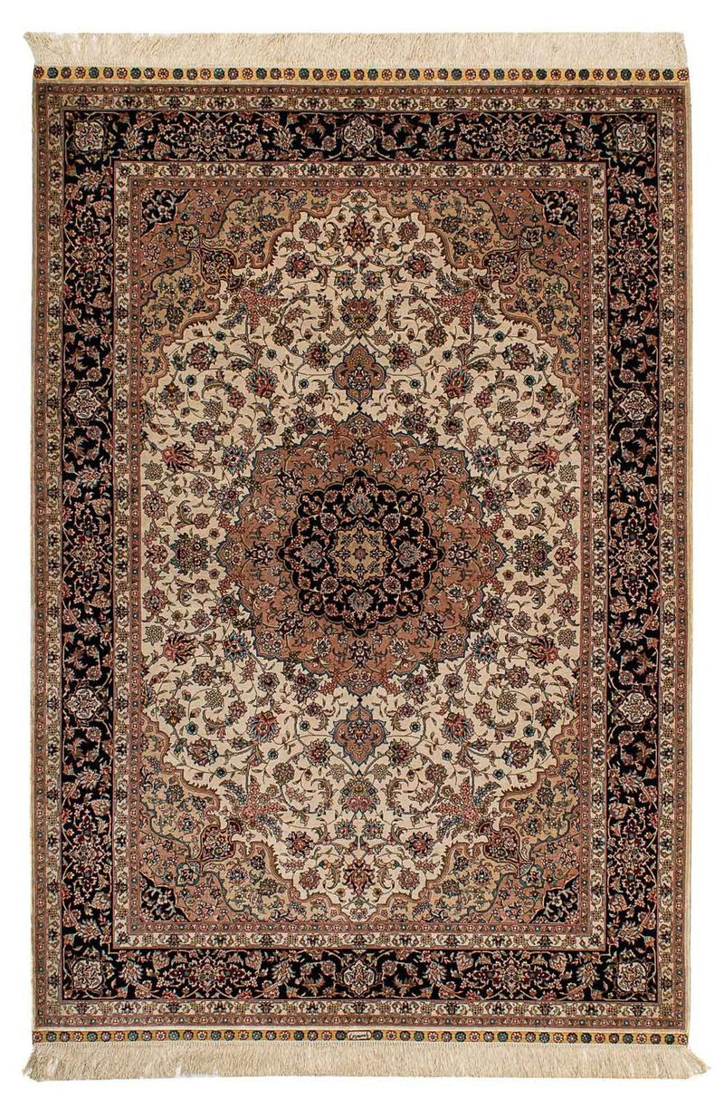 China Seide Teppich 122x183cm - Orientteppich - dunkelrot