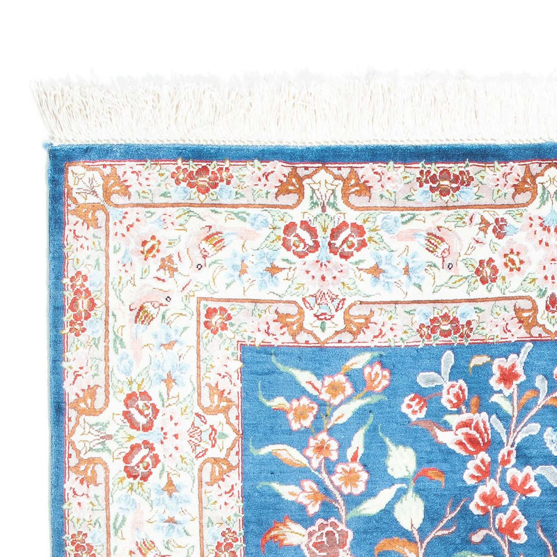 Ghom Teppich 77x121cm - Perserteppich - hellblau