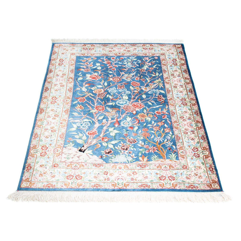 Ghom Teppich 77x121cm - Perserteppich - hellblau