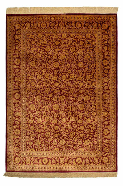 Ghom - Seide Teppich 132x216cm - Perserteppich - dunkelblau