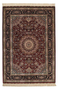 China Seide Teppich 122x183cm - Orientteppich - dunkelrot – product image