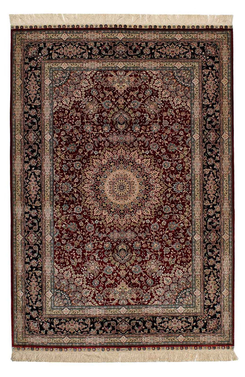 China Seide Teppich 122x183cm - Orientteppich - dunkelrot