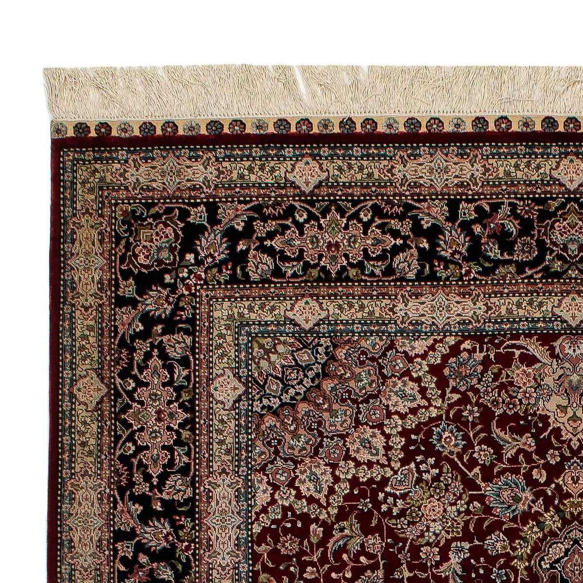 China Seide Teppich 122x183cm - Orientteppich - dunkelrot