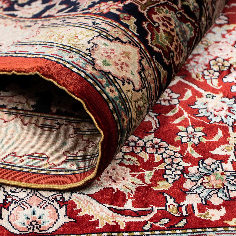 China Seide Teppich 122x183cm - Orientteppich - dunkelrot