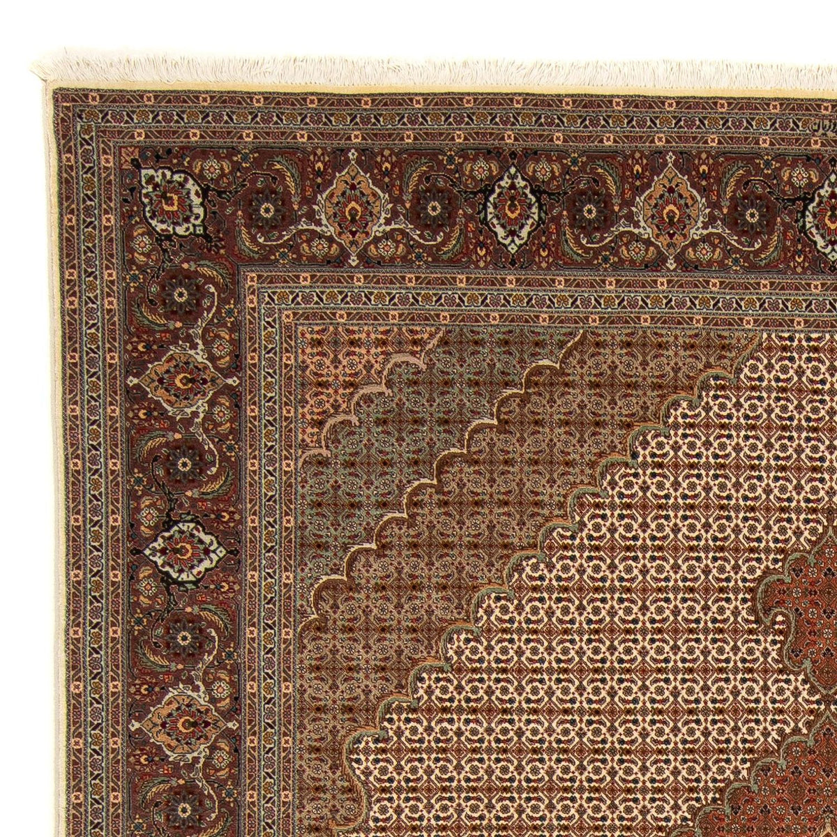 Täbriz Teppich 202x252cm - Perserteppich - hellbraun