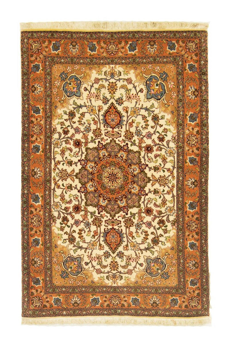 Täbriz - 50 Raj Teppich 102x158cm - Perserteppich - beige