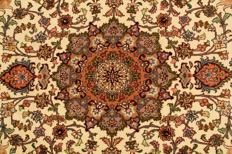 Täbriz - 50 Raj Teppich 102x158cm - Perserteppich - beige