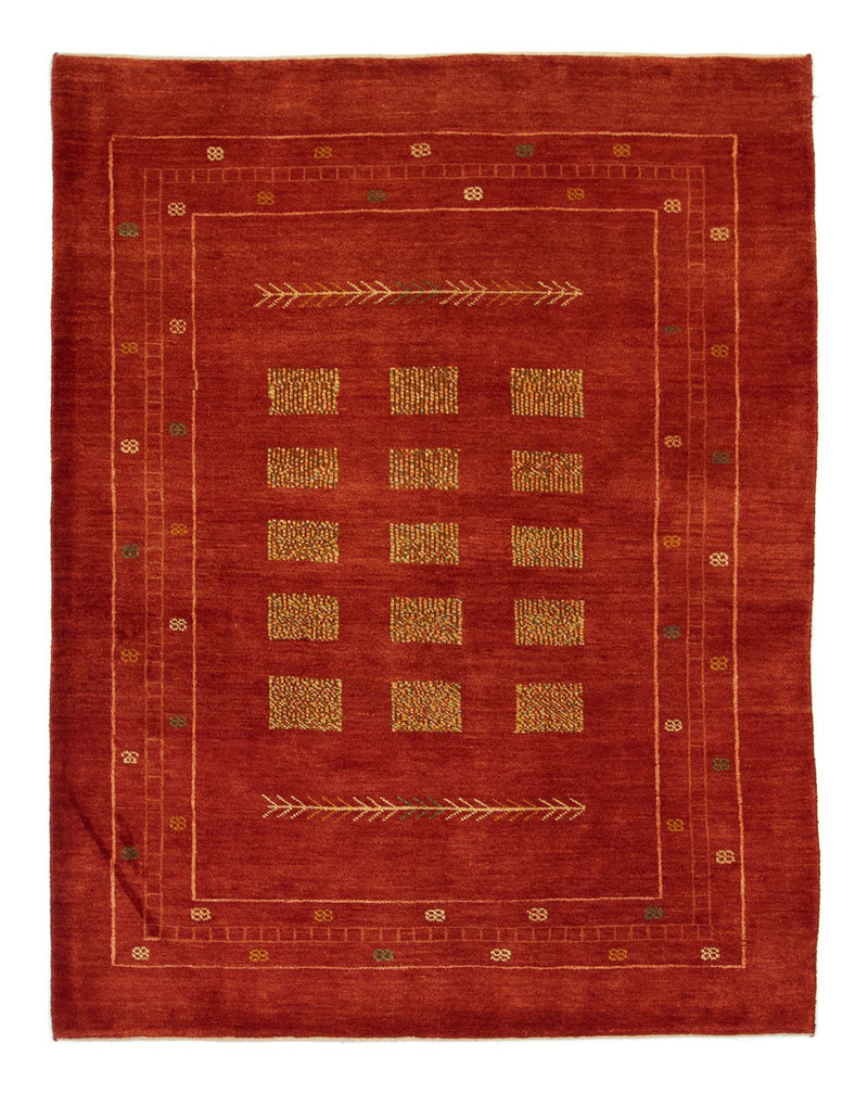 Gabbeh Persisch Teppich 149x193cm - Perserteppich Wollteppich - rot
