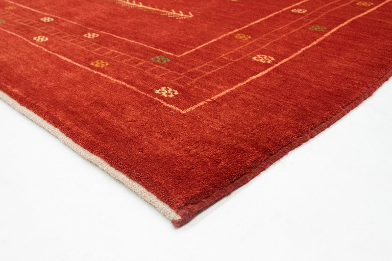 Gabbeh Persisch Teppich 149x193cm - Perserteppich Wollteppich - rot