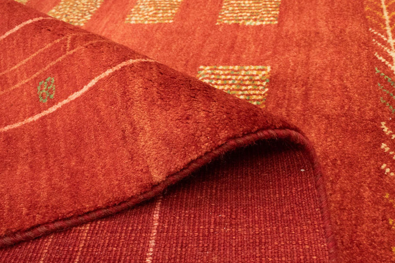 Gabbeh Persisch Teppich 149x193cm - Perserteppich Wollteppich - rot