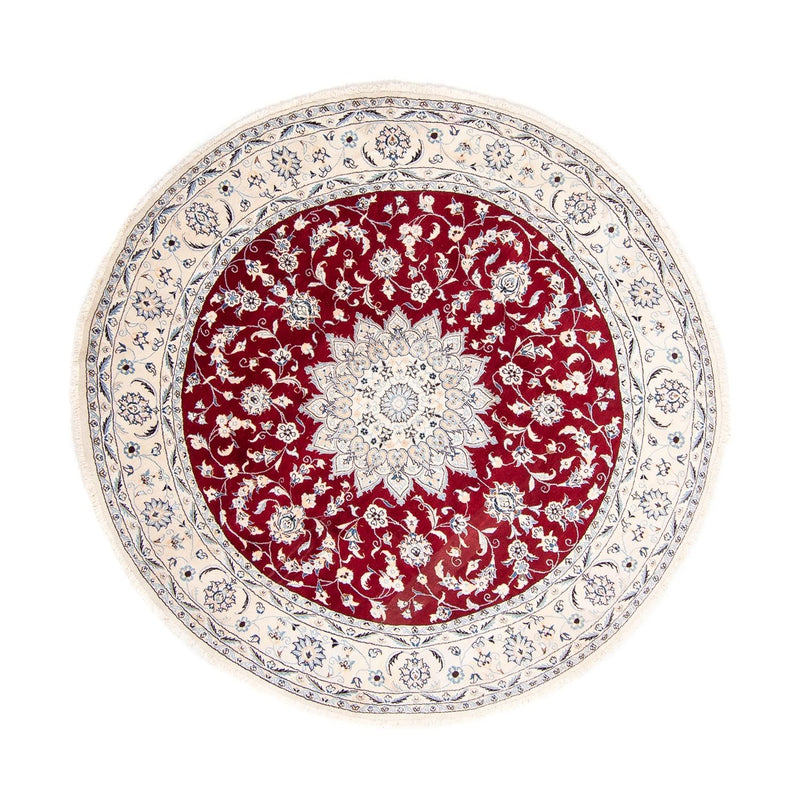 Nain Teppich 250x250cm - Perserteppich - dunkelrot