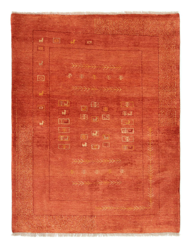 Gabbeh Persisch Teppich 149x192cm - Perserteppich Wollteppich - rot