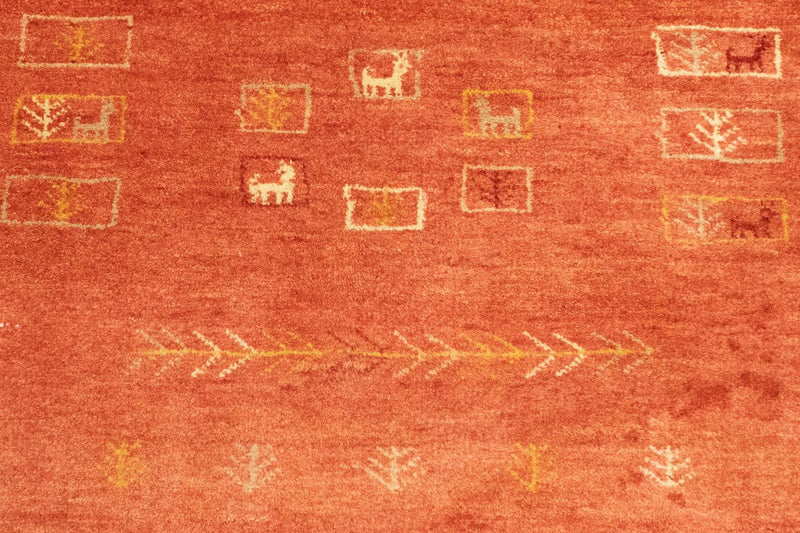 Gabbeh Persisch Teppich 149x192cm - Perserteppich Wollteppich - rot