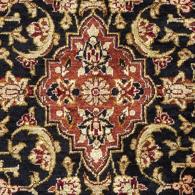 Ghom - Seide Teppich 28x41cm - Perserteppich - dunkelblau