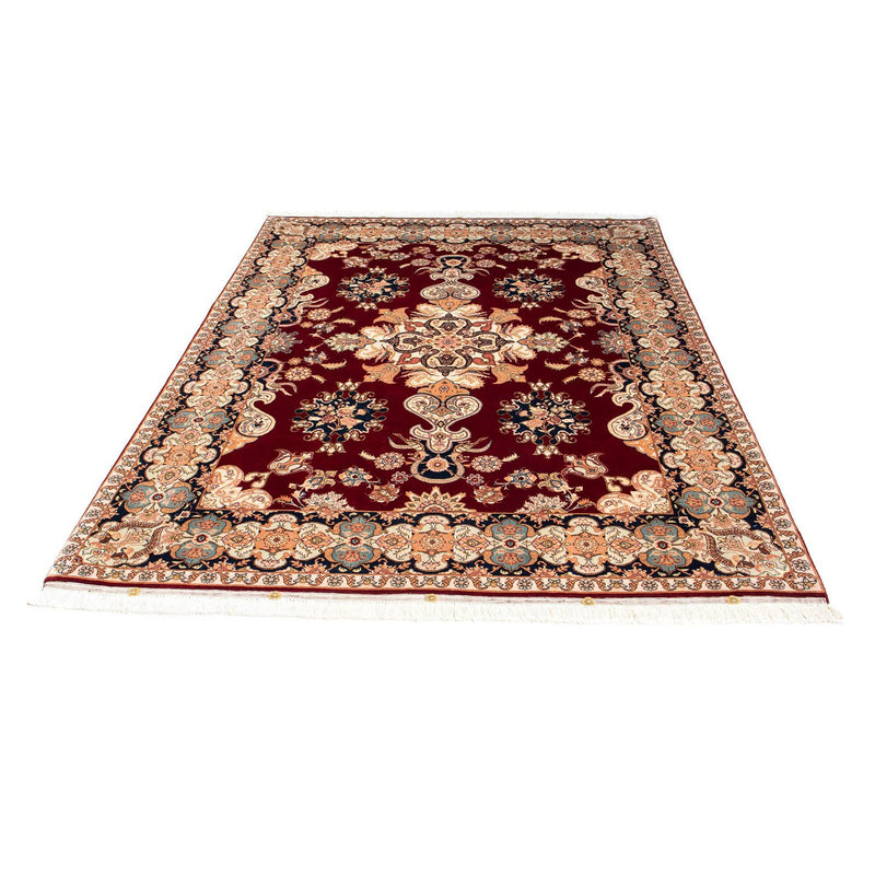 Täbriz - 50 Raj Teppich 152x202cm - Perserteppich - dunkelrot