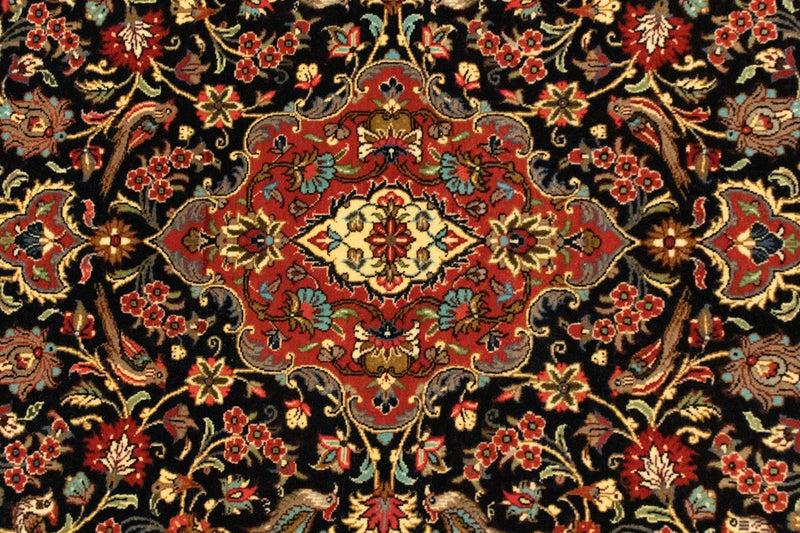 Ghom Teppich 102x152cm - Perserteppich - schwarz