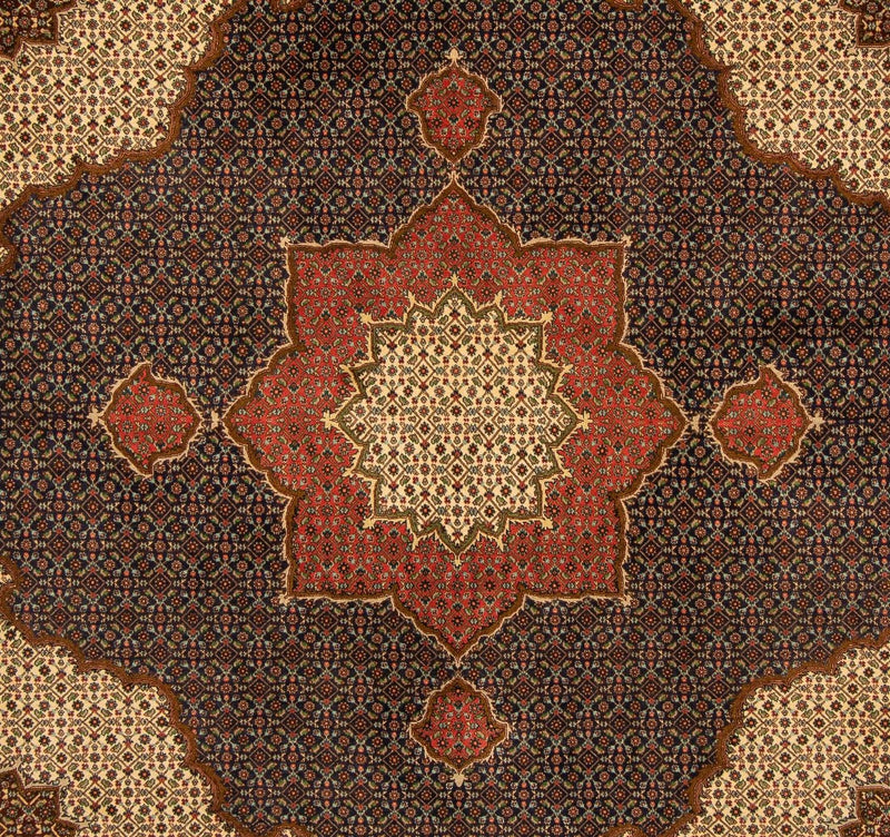 Täbriz Teppich 195x201cm - Perserteppich - dunkelblau
